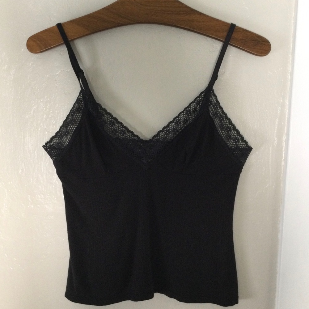 Black Lace Trim Super soft Cami Top
